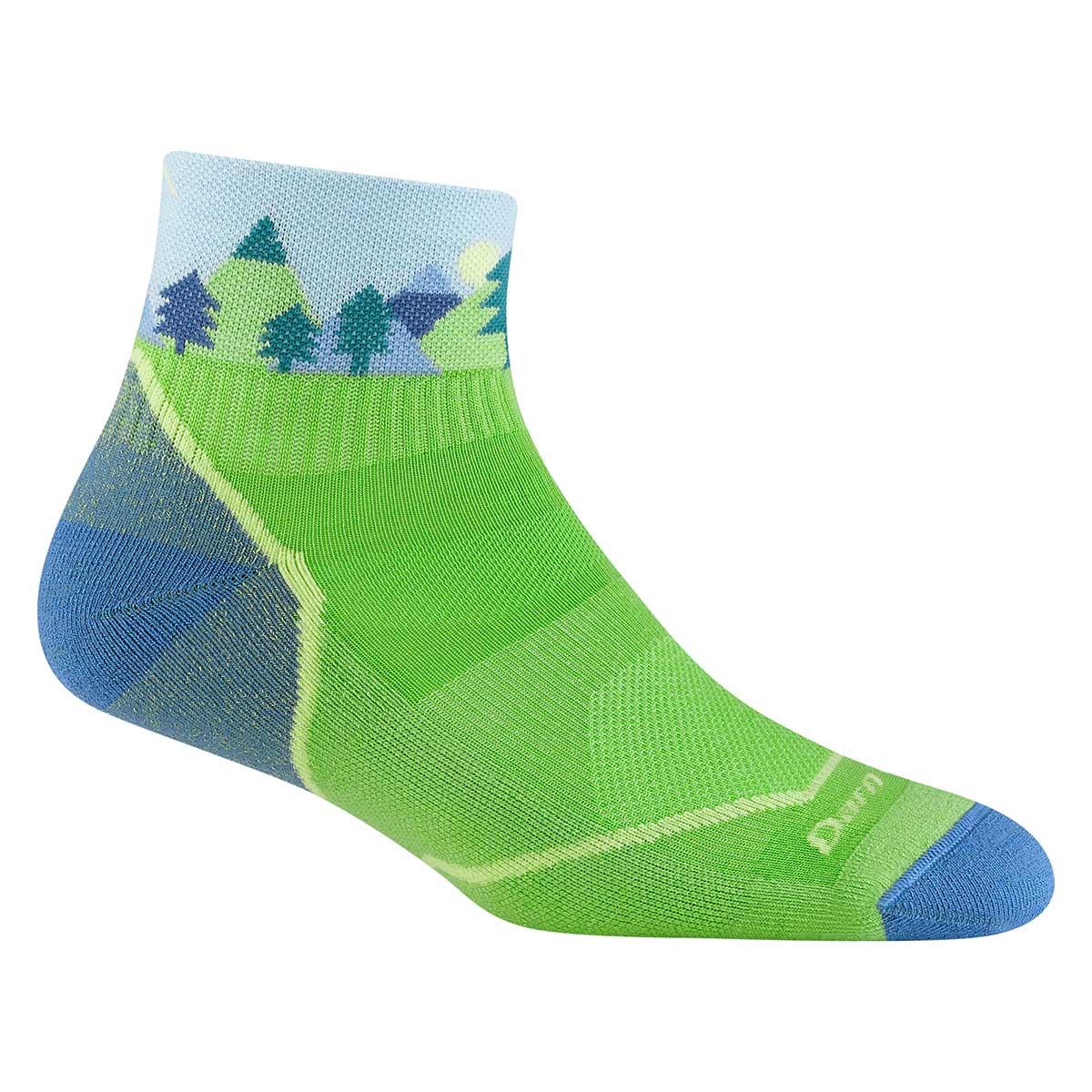 Darn Tough Quest Lightweight with Cushion 1/4 Sock Kids' in Green